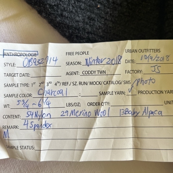 ANTHROPOLOGIE MOTH Wool Blend Gray Criss Cross High Neck Sweater! - Picture 4 of 4